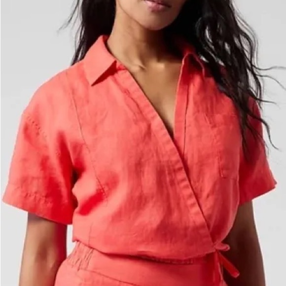 Athleta Tops - Women's Coral Wrap Linen Top